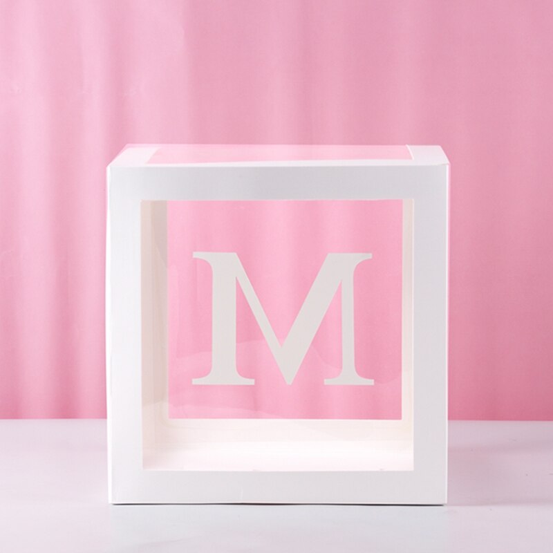 transparent letter patterned box, view 7 - MRSLM