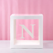 transparent letter patterned box, view 8 - MRSLM