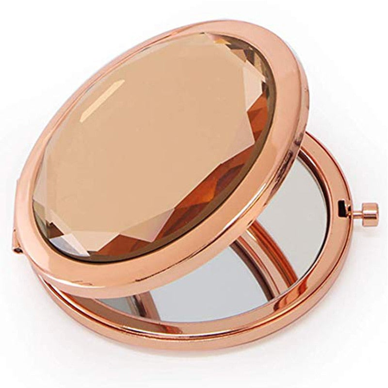 Decorative Compact Mirror Gift in Rose Gold
