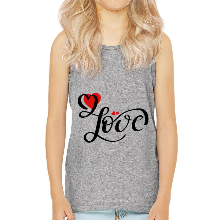Love Kids' Jersey Tank - Heart Print Sleeveless T-Shirt - Cute Design Kids' Tank Top - MRSLM