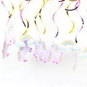rainbow unicorn party ceiling swirls, view 5 - MRSLM