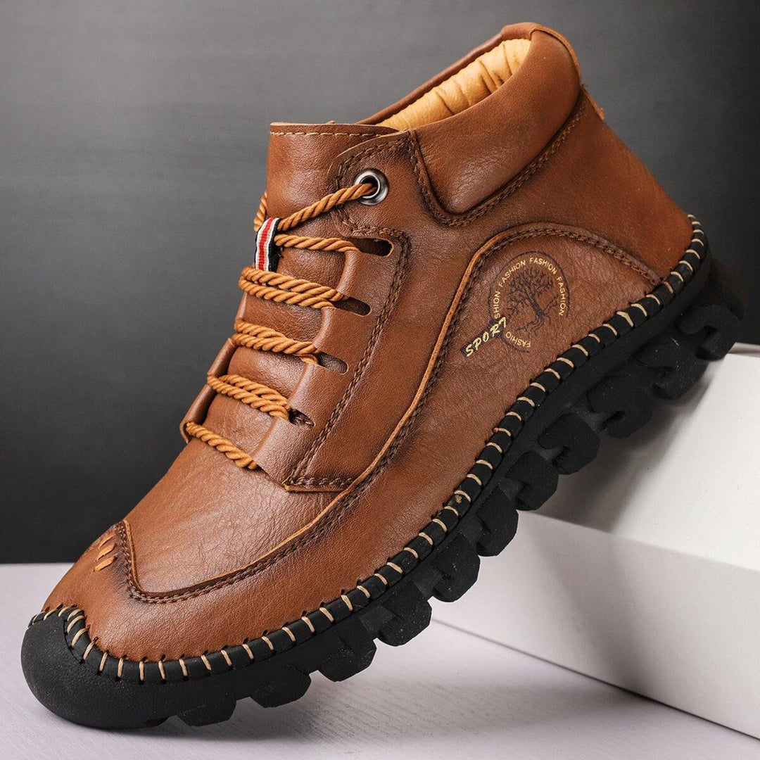 Men Genuine Leather Non-slip Soft Casual Ankle Boots - MRSLM