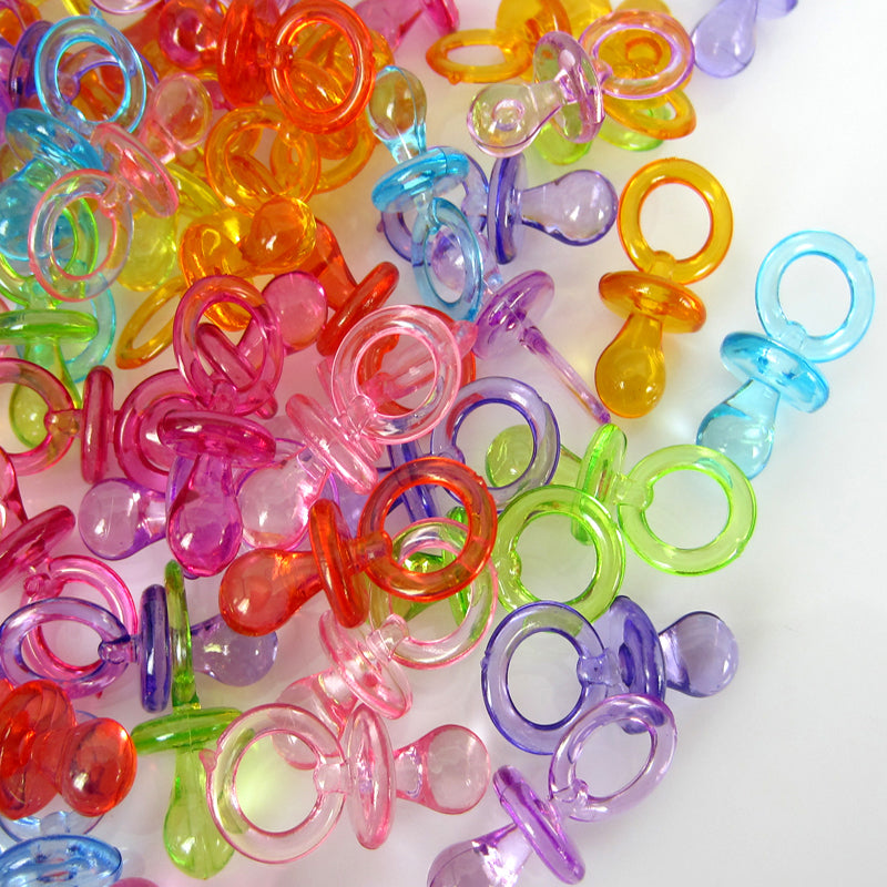 100 Pieces of Small Plastic Soother for Baby Party