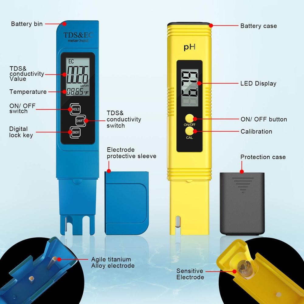 TDS Meter Digital Water Tester 2 Pcs Set