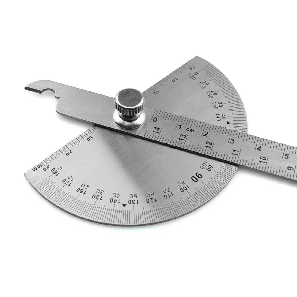 Stainless Steel Woodworking Ruler and Protractor
