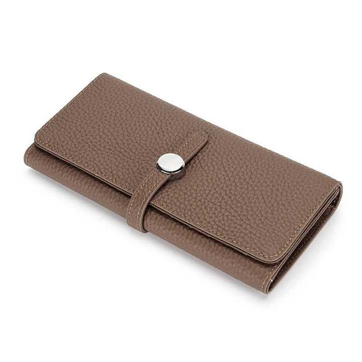 Women's Leather Long Wallet With Large Capacity Folding - MRSLM