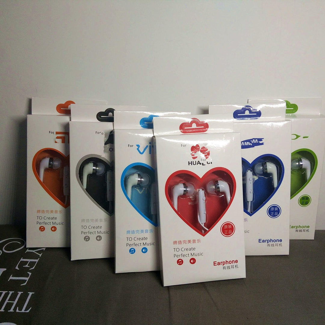Six hearts with wire headset brand mobile phone headset headset in common wheat earphone - MRSLM