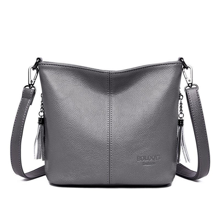 Soft leather fashion tassel handbag - MRSLM