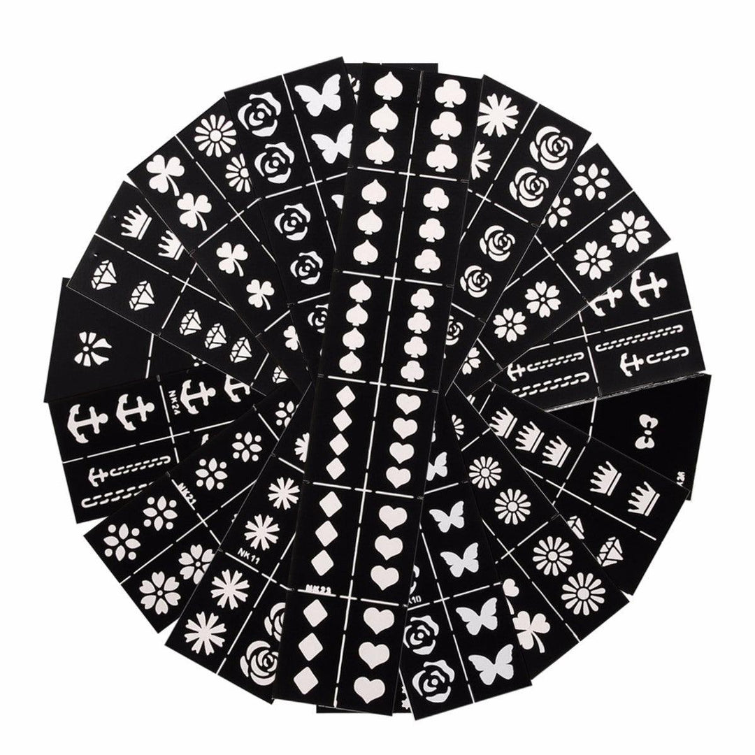 Nail Art Stencils Designs Vinyl Diecut Stickers Decal Decoration Tool - MRSLM
