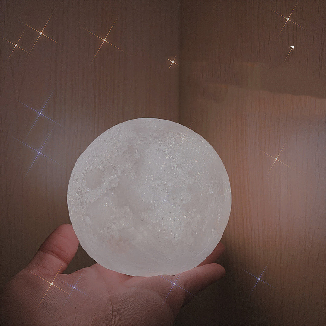 3D Print Rechargeable Moon Lamp LED Night Light Creative Touch Switch Moon Light For Bedroom Decoration Birthday Gift