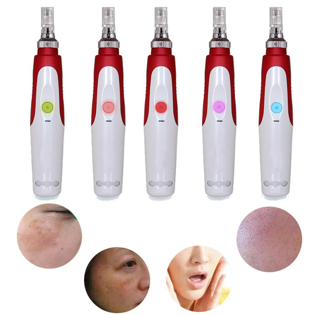 Electric Auto Derma Pen Micro Needle Stamp Skin Roller Anti Aging Skin Care Facial Therapy Tool Beauty Machine - MRSLM