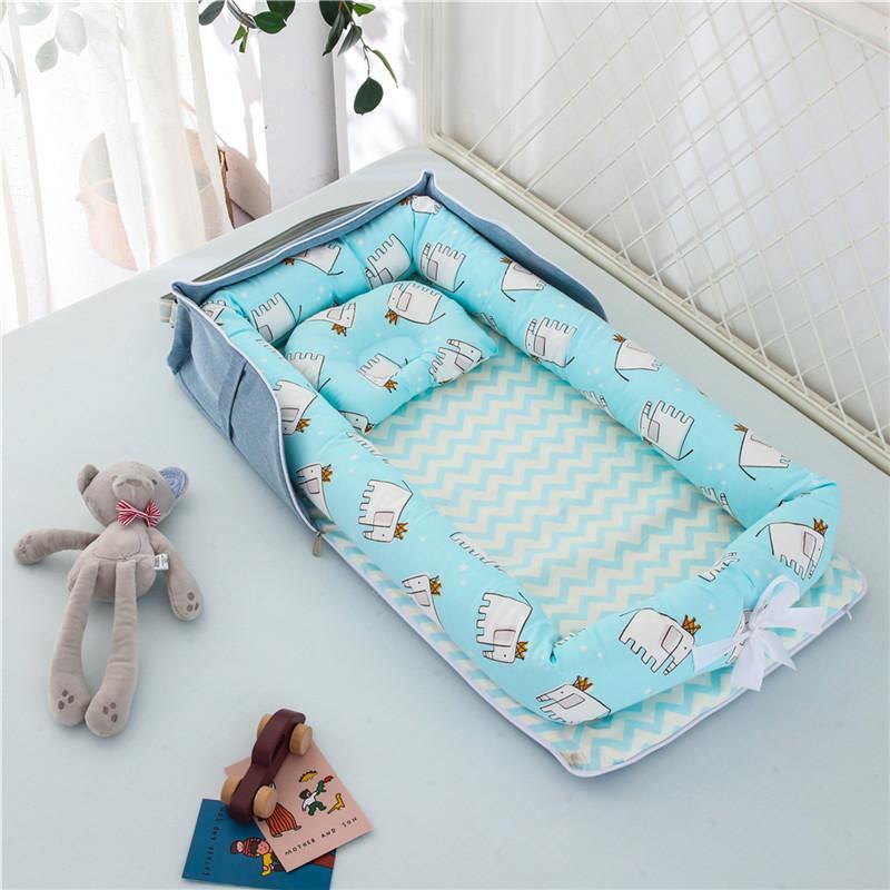 Portable Baby Nest Bed for Boys Girls Travel Bed Infant Cotton Cradle Crib Baby - MRSLM