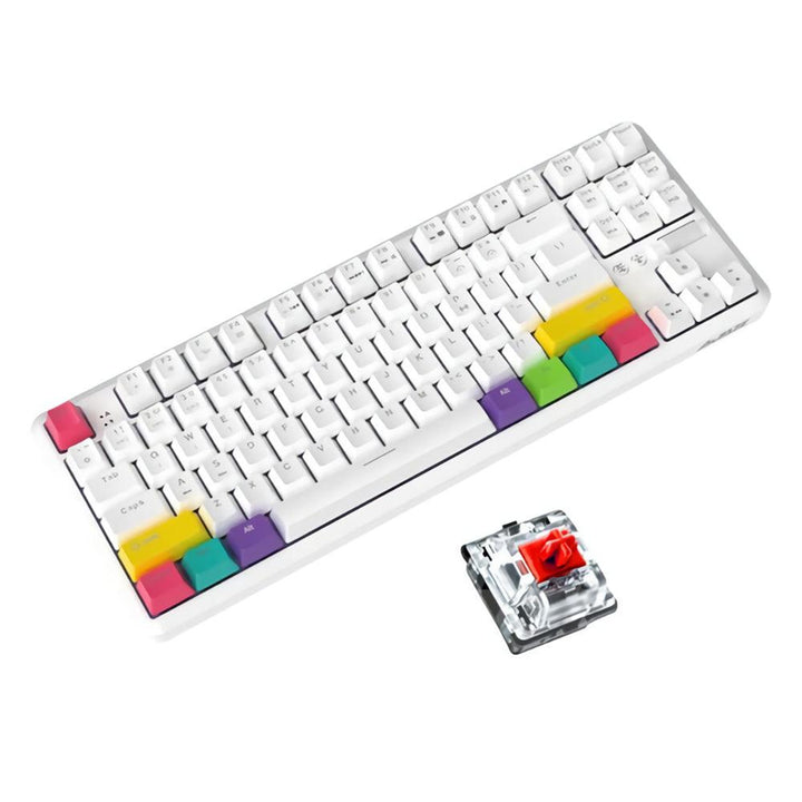 AJAZZ K870T 87 Keys Mechanical Keyboard RGB Wireless bluetooth + Type-C Wired Dual Mode Mechanical Switch Gaming Keyboard - MRSLM