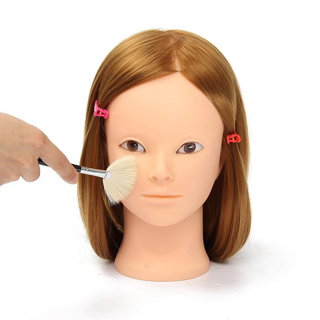 24'' Hairdressing Human Hair Practice Makeup Training Mannequin Head with Clamp - MRSLM