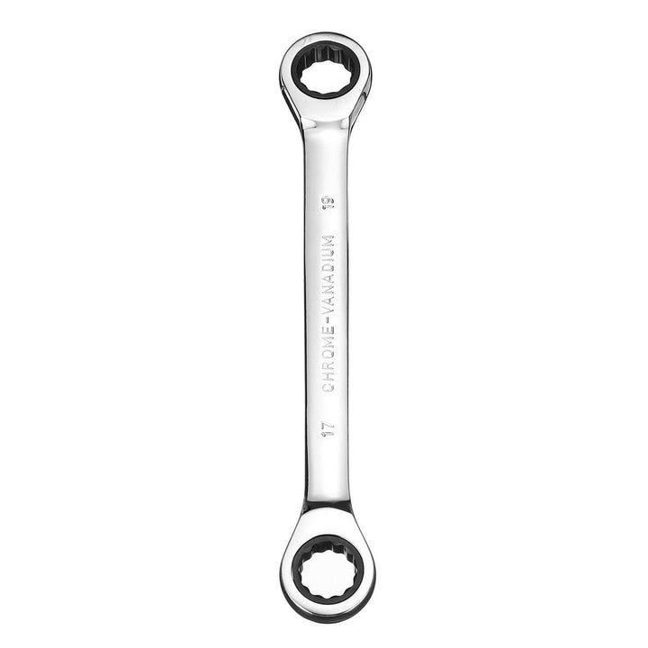 8-19mm Steel Metric Fixed Head Ratchet Spanner Gear Wrench Double End Ring Tool - MRSLM