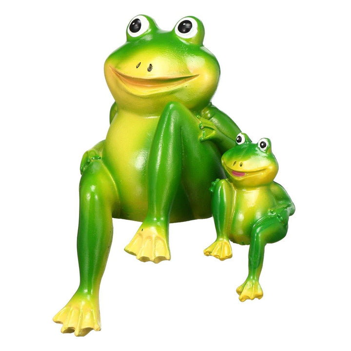 Resin Sitting Frogs Statue Outdoor Frog Sculpture Garden Decorations Ornaments (Small) - MRSLM