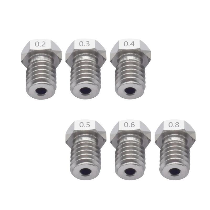 TWO TREES® Stainless Steel Nozzle 0.2/0.3/0.4/0.5/0.6/0.8mm V6 Nozzle M6 Thread for 3D Printer - MRSLM