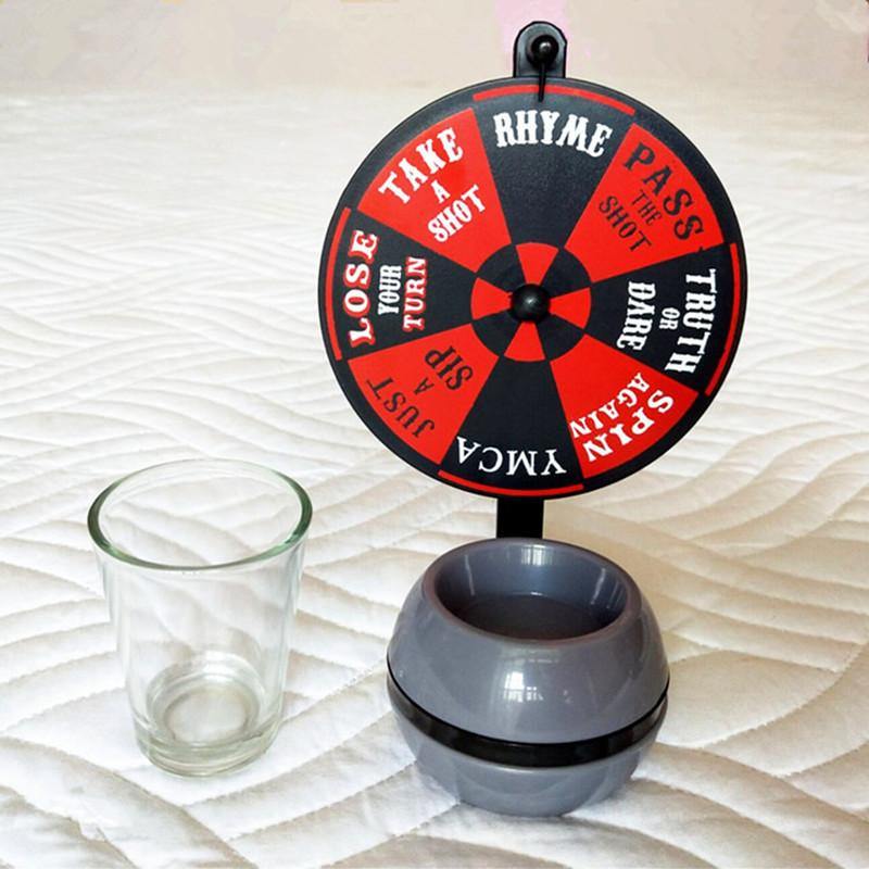 Funny Spinner Rotatable Beer Wine Glass Cup Wine Bar Party Drinking Game Kit Spin Shot Glass Bar Funny Tools Party Drinking Set (Photo color) - MRSLM