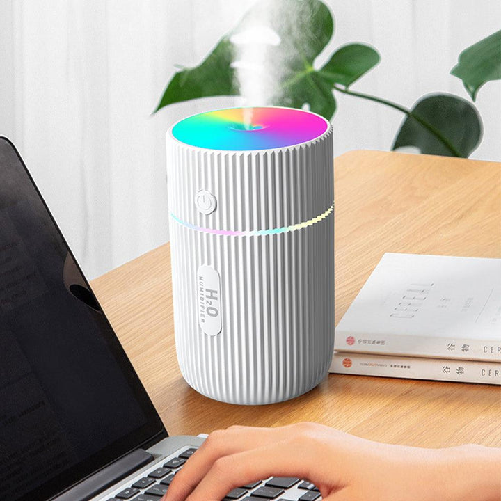 300ml Portable Air Humidifier Ultrasonic Aroma Essential Oil Diffuser USB Charging with Colorful Lights for Car Home Office - MRSLM
