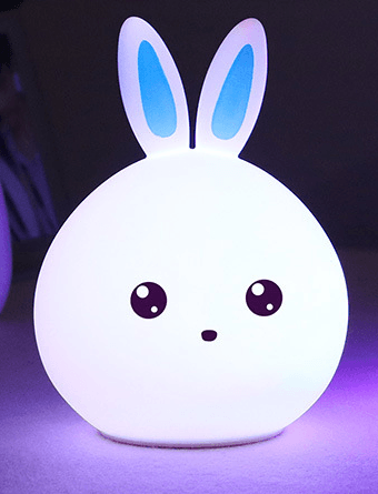Cute Night Light Animal Rabbit Night lamps Touch Sensor Silicone LED Colorful Lights - MRSLM