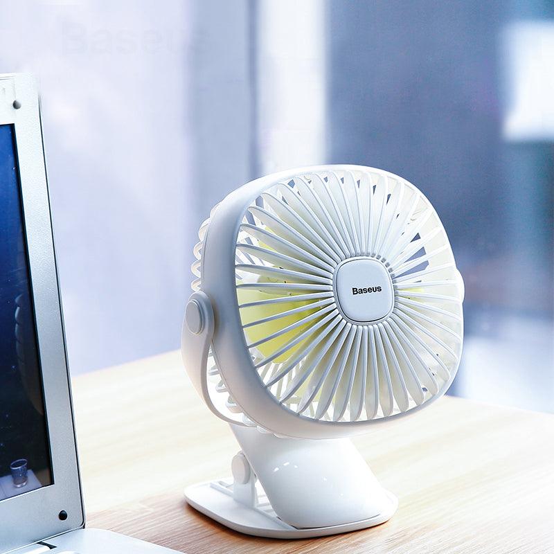 Baseus Mini USB Rechargeable Air Cooling Fan Dual-use Desktop Fan for Student Bedroom Home Desk Office - MRSLM