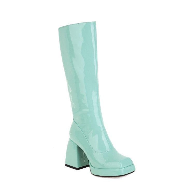 Fashion Waterproof Platform Candy Color High Boots Women - MRSLM