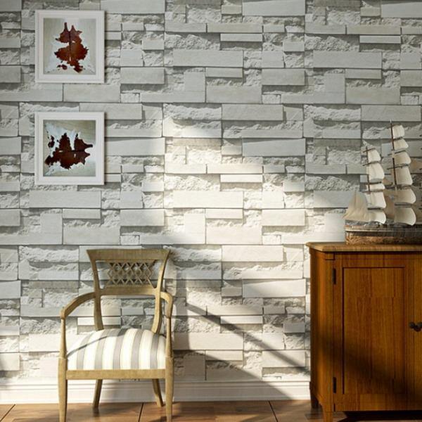 Brick Pattern 3D Textured Non-woven Wallpaper Sticker Background Home Decor Sticker - MRSLM