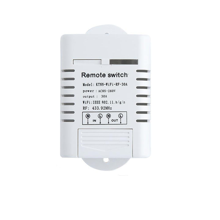 KTNNKG AC85-260V 30A 3000W High Power WIFI Relay Switch 433MHz Receiver Smart Home Gadgets Wireless Remote Control Switch APP Control Work With Alexa Google Home+RF Transmitter White - MRSLM