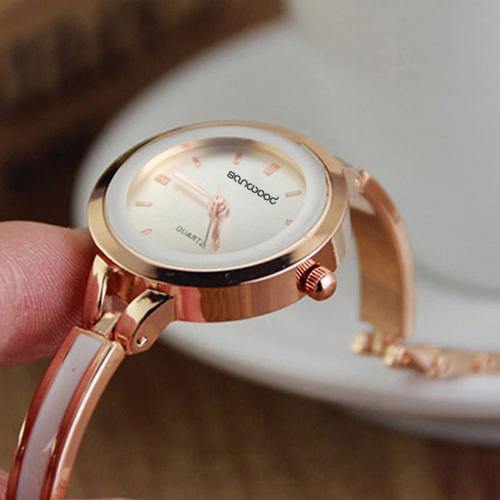Lady Fashion Slim Alloy Band Wristwatch Quartz Analog Bracelet Wrist Watch Gift - MRSLM