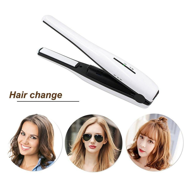 USB wireless charging mini portable straight hair clip bangs ceramic straightening plate hair straightener - MRSLM