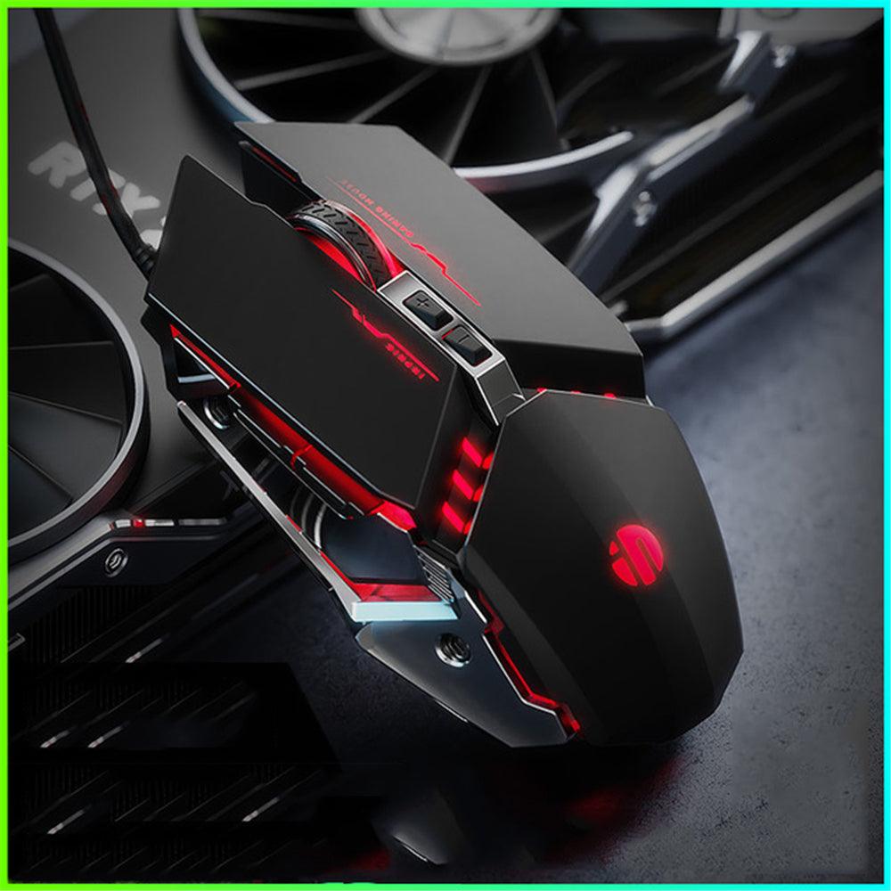 Inphic PW2 Wired Gaming Mouse Silent Click USB Optical Mouse PC Gaming Mouse 4800DPI Ergonomic Mice RGB Breathing LED - MRSLM