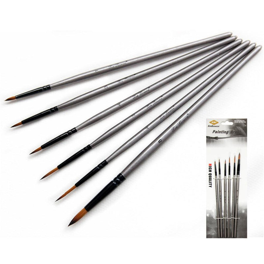 Xinbowen HB-3356-6A Nylon Painting Brush Set Line Drawing Pen Watercolor Acrylic Painting Brush 6Pcs Set For Beginner Professional (6pcs) - MRSLM