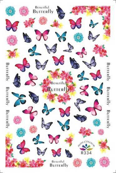 Nail Butterfly Stickers Do Not Fade Waterproof 3D Adhesive Stickers DIY Nail Decals (01#) - MRSLM