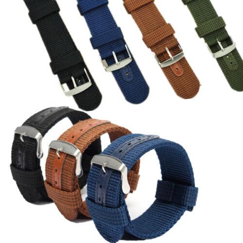 18/20/22/24mm Waterproof Watch Band Mens Army Military Nylon Canvas Wrist Bracelet Strap Replacement - MRSLM