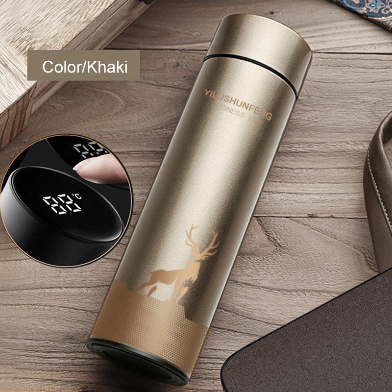 500ml LED Temperature Display Thermos Stainless Steel Mug Water Bottle Touch Screen Intelligent Measurement Double Vacuum Flask Cup Gift - MRSLM