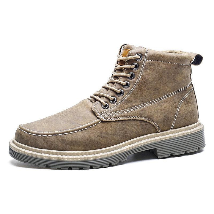 Men's Trend Casual Tooling Boots Retro Fashion Men's Leather Boots - MRSLM