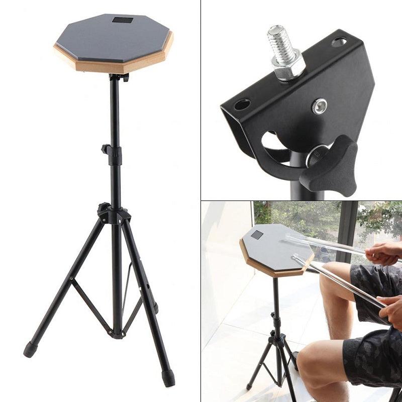8 Inch Rubber Wooden Dumb Drum Pad with Stand Bag for Percussion Instruments - MRSLM