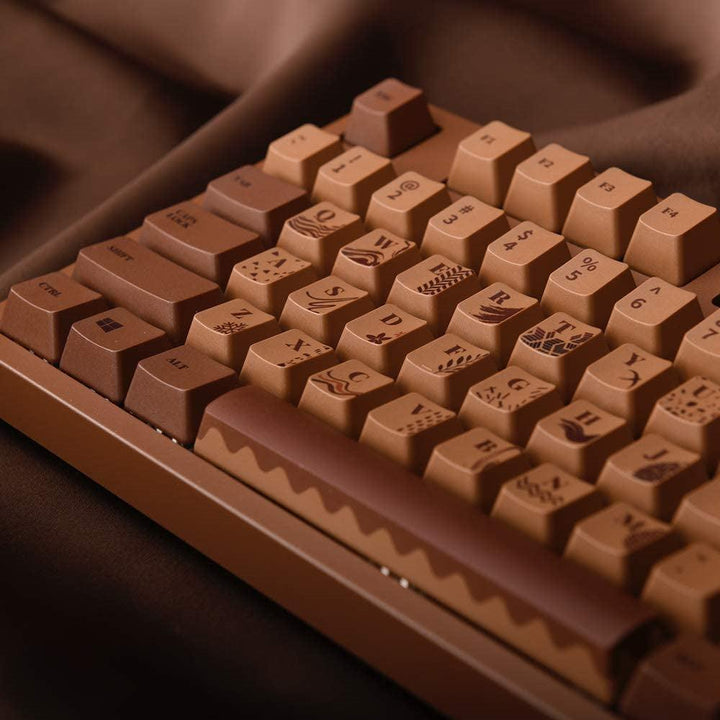 Ajazz Chocolate Cubes Mechanical Keyboard Wired 104 Keys PBT Keycaps Keyboard with Cherry MX Switch - MRSLM