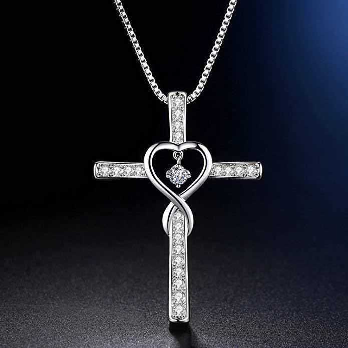 Fashion Cross Religious Belief Inlaid Zircon Pendant - MRSLM