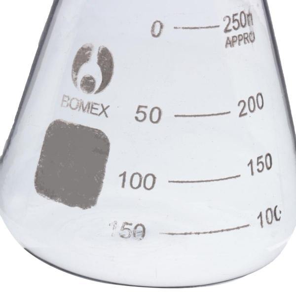 250ml Graduated Narrow Mouth Glass Erlenmeyer Flask Conical Flask 29/40 Ground Joints - MRSLM