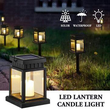 Solar Powered LED Lantern Hanging Light Candle / Copper Wire Yard Outdoor Garden Lamp - MRSLM