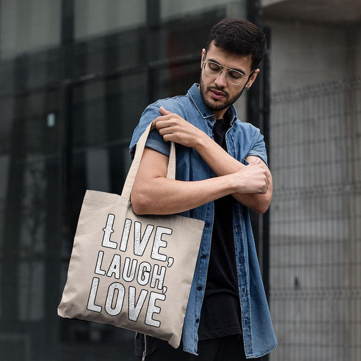 Live Laugh Love Small Tote Bag - Trendy Shopping Bag - Cool Tote Bag - MRSLM