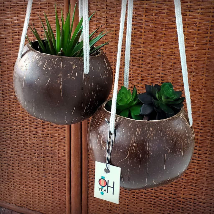 Coconut Macrame Hanging Planter - MRSLM