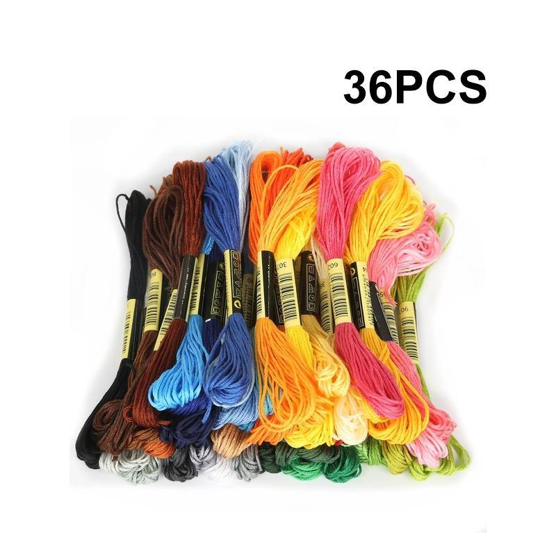 24/36/50/100/200PCS Cross Stitch Embroidery Thread 8m DIY Cotton Thread - MRSLM