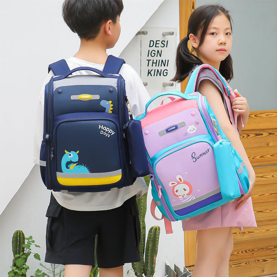 Primary School Cartoon Ultra-light Spine Protection Schoolbag - MRSLM