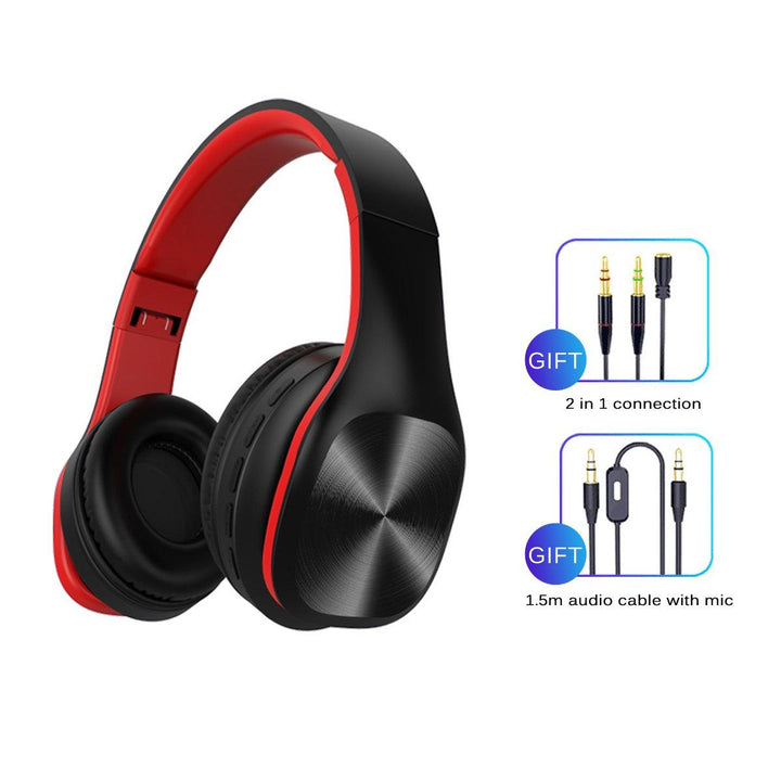 Two Modes Foldable bluetooth 5.0 Headphone Seven Sound Effects Wireless Gaming Headset with Mic (Black) - MRSLM
