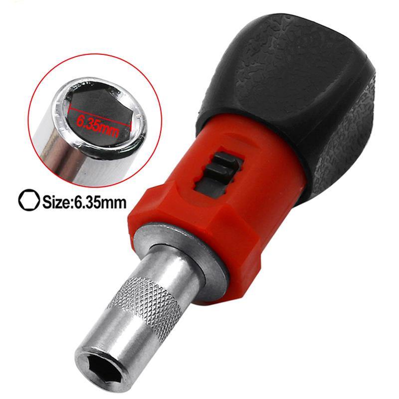Carbon Steel Key Ratchet Screwdriver Wrench Handle Ratchet Socket Screw Driver 6.35mm - MRSLM