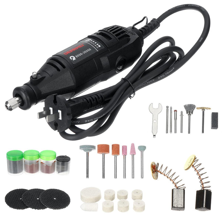 AC 220V/110V 180W Electric Rotary Tool Power Drills Grinder Engraver Polisher DIY Tool Micro Electric Drill Set With Accessories - MRSLM
