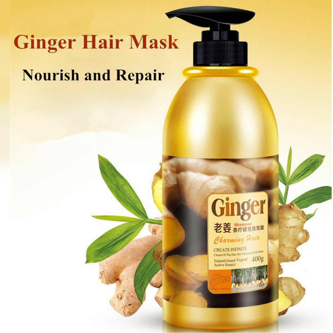 400ML Natural Ginger Oil-Control Shampoo Anti Dandruff Health Hair Care - MRSLM