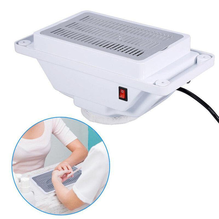 Nail Dust Collector Suction Fan with1 Dust Collecting Bags, Powerful Nail Art Salon Machine Manicure Tools Vacuum Cleaner Equipment - MRSLM